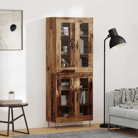 Highboard Altholz 69,5 x 34 x 180 cm Holzwerkstoff
