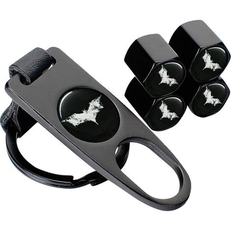 APEX Bouchons anti-poussière pour valves de pneus (4 pièces) avec porte-clés clé (1 pièce) - Couvercles de valves universels (1/5)
