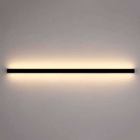 Applique murale/lampe de chevet minimaliste, longue, moderne, simple, linéaire, câblage, lumière LED pour le mur de fond de la chambre principale,30CM Sable Noir Tricolore Brillant (1/5)