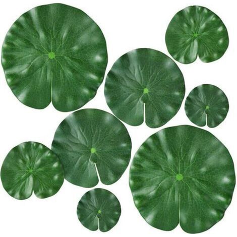 Nénuphars artificiels pour plantes flottantes et feuilles de lotus réalistes pour la maison, le jardin, les bassins, la piscine, l’aquarium, le paysage8pcs