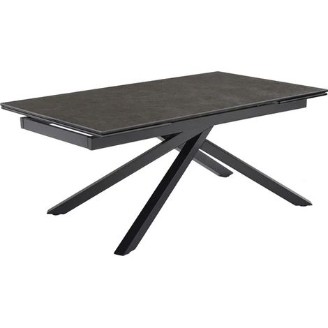 Table extensible 180 à 260 cm céramique gris anthracite pied torsadé - UTAH 05 (1/5)
