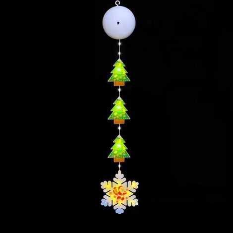 Guirlande lumineuse flocon de neige pour arbre de noël, 55cm, guirlande lumineuse à ventouse, lumières de décoration intérieure (1/3)