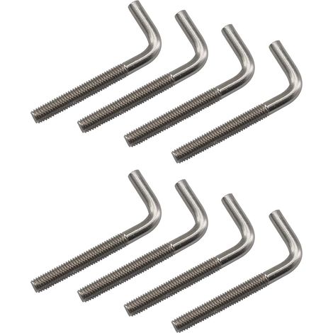 [NUNCA UTILIZADO](Paquete de 8) Pernos de anclaje cuadrados largos en forma de L de acero inoxidable 304 M10 x 100 mm (1/5)