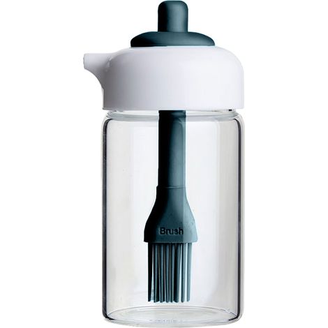 Distributeur Dhuile - Bouteille En Verre Avec Brosse En Silicone Intégrée - Pour Cuisine Maison Et Extérieure - 1 Pièce (1/5)