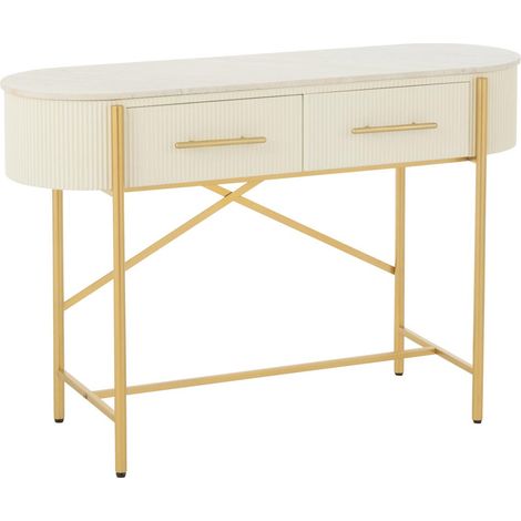 Console Design 2 Tiroirs "Blaine" 121cm Blanc