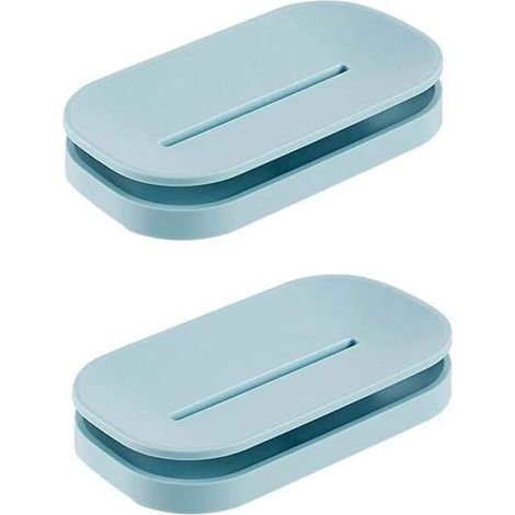 2 porte-savon PCS avec design de drainage (bleu) (1/2)
