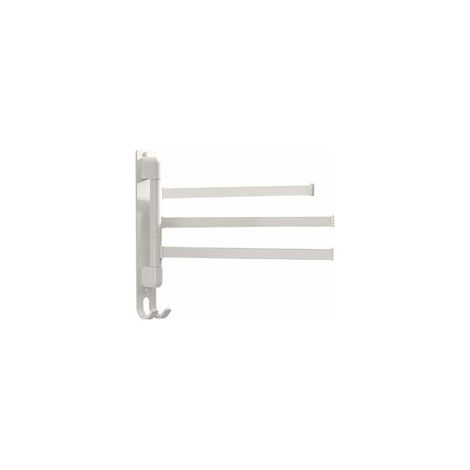 Porte-serviettes Pivotant - 3 Bras Pivotants 180° - Acier Inoxydable 304 - Blanc - Pour Salle De Bain Cuisine Placard - 1 Pièce (1/4)