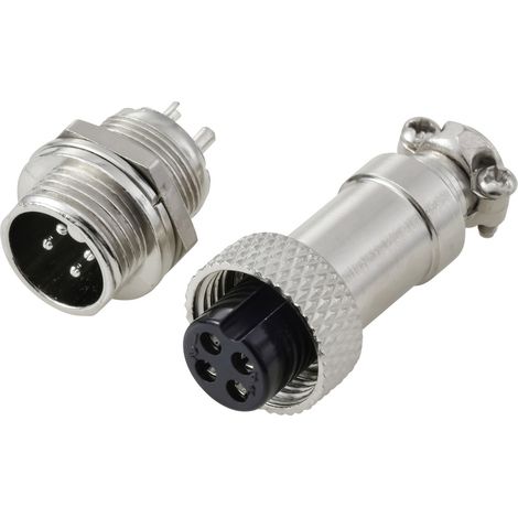 TRU COMPONENTS TC-13895584 Connecteur rond mâle, Contact femelle Nombre total de pôles: 4 Série (con