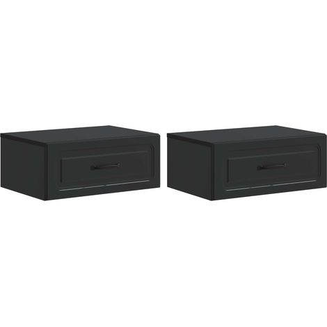 Maison Exclusive - Cabinet de chevet mural 2 pcs Noir 49 x 34,5 x 20 cm (1/4)