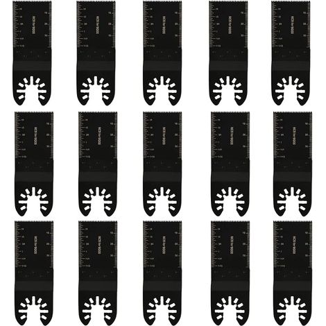 Juego de 15 hojas multiherramienta, hoja de sierra oscilante de 34 mm, hoja de sierra oscilante multifunción universal para trabajar la madera y el plástico. (1/5)