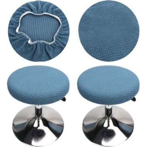 2 Pièces Housse Tabouret Rond(Bleu), Housse Tabouret de Bar Rond, Lavable Facile d'entretien Doux et Durable, pour Tabouret 30-40cm (1/5)