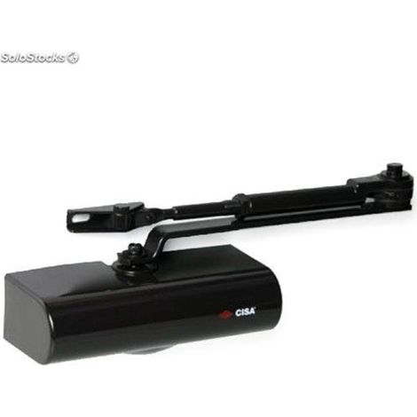 FPLUS cierrapuerta cisa s/ret 68k negro , Cierrapuertas aéreo a piñón y cremallera
Para puertas hasta 68 kg.
Control de cierre sobre todo el recorrido de la puerta. Con válvula de