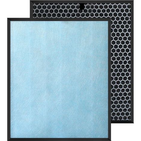 Filtre HEPA et à charbon de rechange (BLANC) compatible avec les purificateurs d'air Hitachi EP-A6000, EP-A7000 et EP-A8000 (1/4)