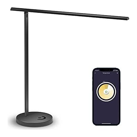 ZOLGINAH Lampe de Bureau LED Connectée, Lampe de Table Wi-Fi Compatible avec HomeKit, Siri, Alexa, Google Home et SmartThings, 2700-6000K Lampe de Lecture Dimmable avec Commande Vocale et Contrôle à D (1/4)
