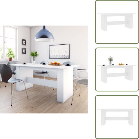 Esstisch Weiß 180x90x76 cm Holzwerkstoff - Esstisch - Weißer Esstisch - Holzwerkstoff Esstisch - Rectangularer Esstisch - Eßplatz (1/5)