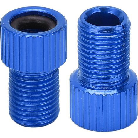 2-teiliger Presta-auf-Schrader-Fahrradventiladapter, robuste Mountainbike-Pumpe, blau (1/5)