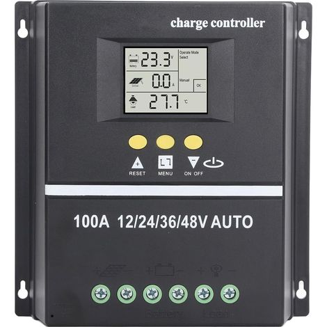 Régulateur de Charge Solaire MPPT 100A, double Port USB, écran LCD rétroéclairé, régulateur de panneau solaire 12V 24V 36V 48V,Entrée max 100V DC Pour Plomb/acide/Lithium batterie (1/5)