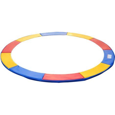 244 cm Trampolin-Federabdeckung – Hochdichtes PVC 500 g/m² – 15 mm Polsterung, 28 cm dick – Mehrfarbige Kindersicherheitsabdeckung