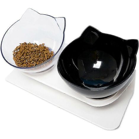 Gamelle antidérapante avec support, abreuvoir amovible pour chat et chien.