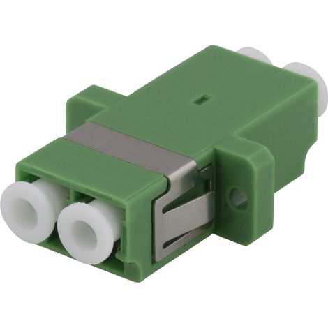 Coupleur de fibre optique à enclenchement rapide, 2xLC-LC, monomode, duplex, vert, pour raccordement de réseau fibre optique (1/4)