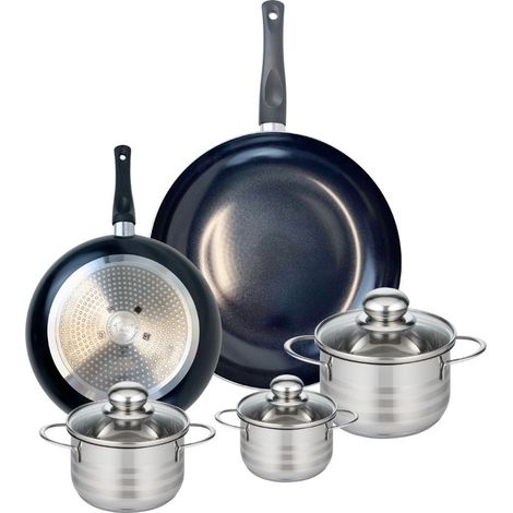 Ensemble de 2 Poêles de cuisson 24 et 32 cm et 3 faitouts 12, 14 et 16 cm Elo Prima Brillant (1/5)
