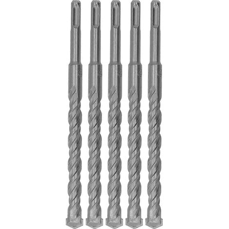 5-teiliges Set Schlagbohrer mit Hartmetallspitze, 2-schneidige Spiralbohrer für Ziegel und Beton, 210