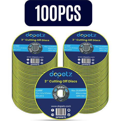Dapetz ® Ultra-Thin Metal Cutting Discs 75mm Stainless Steel for Angle Grinder 75 x 1 x 9.5mm High Performance Grinder Discs with 9.5mm Bore for Precise Cutting & Smooth Grinding 100PCS (1/5)