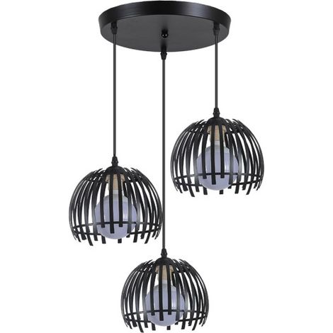 FABRILAMP Lámpara de techo colgante Latina Negro 3xe27 Regx40x40cm