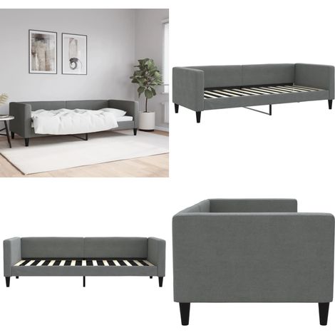 Tagesbett Dunkelgrau 80x200 cm Stoff - Sofa-Bett - Schlafsofa (1/5)