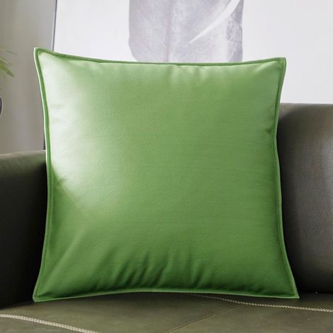 Taie d'oreiller simple vert pomme de pin 30x50 Taie d'oreiller à motif litchi en similicuir, coussin de tête de lit, coussin de bureau, taie d'oreiller de canapé (1/5)