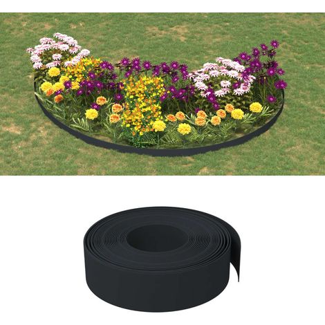 Bordure de pelouse noire 10 m x 15 cm en polyéthylène