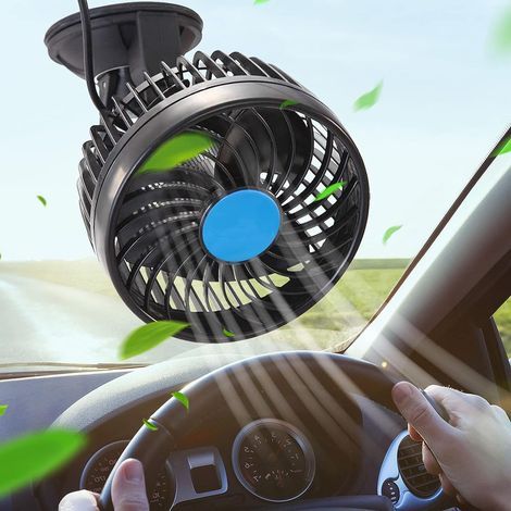 Ventilateurs de Voiture, Ventilateur de Refroidissement 12V à Vitesse Infinie avec Ventouse, Réglable à 360°, Ventilateur Électrique 6" Silencieux pour Voitures, Camions, RV, Bateaux, SUV (1/5)