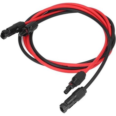 Câble d'Extension de Panneau Solaire, Câble d'Extension Solaire 6mm² Fil de Cordon Photovoltaïque avec Connecteur Femelle et Mâle pour Adaptateur de Panneau Solaire Système de Bricolage (3 M, (1/5)