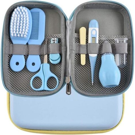 Trousse de soins pour bébé 8 pièces-trousse de beauté pour nouveau-né - (Bleu)
