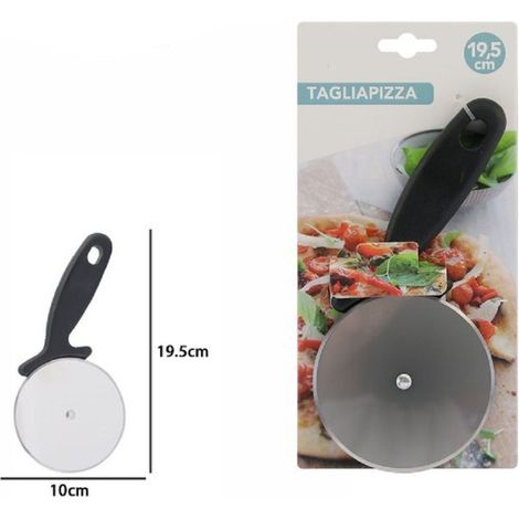 Trade Shop - PIZZASCHNEIDER GLATTE STAHLKLINGE RUTSCHFESTER GRIFF 19,5X10CM 74168 -