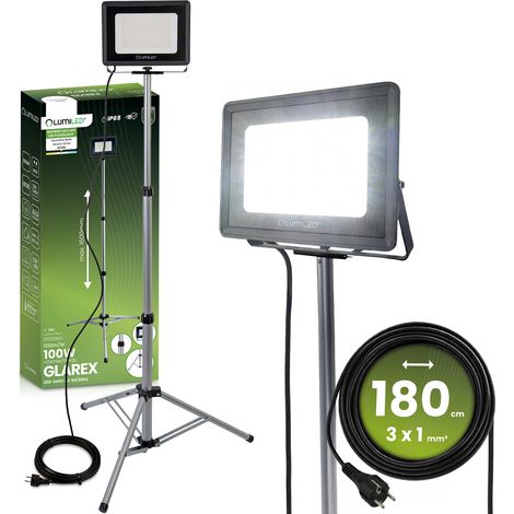 Faro alogeno a LED 1x100W su treppiede Glarex 4000K Lumiled (1/5)