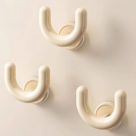 Lot de 3 supports muraux à ventouse pour salle de bain, sans perçage, en plastique antidérapant, pour salle de bain, douche, entrée (1/5)