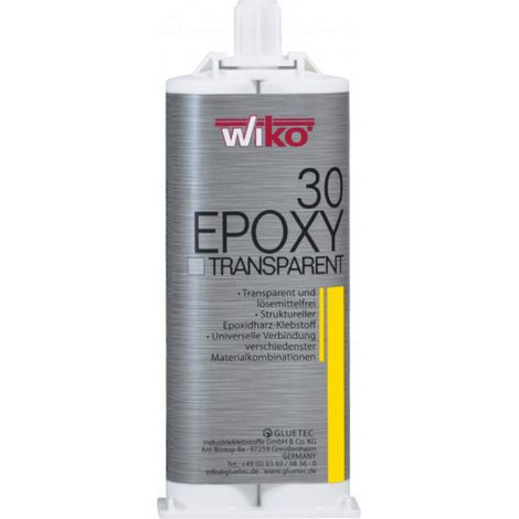 Epoxidkleber Epoksy30, transparent, Zweikomponentenkleber, 30 Min., 1:1, 50 ml, dauerhafte, flexible Verbindung, hohe Qualität