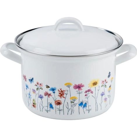 Riess Country Flora Fleisch- Kochtopf mit Deckel Ø16 cm 1,5 L Induktion