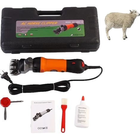 Tondeuse à moutons électrique, Vitesse réglable, Lames en acier à haute teneur en carbone, Orange/Noir (1/2)