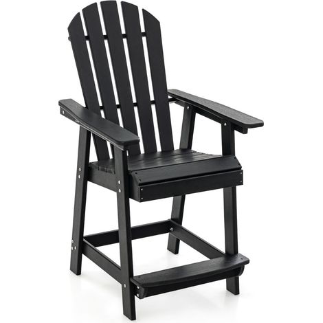 Sgabello da bar Adirondack 70 x 85 x 119 cm comfort migliorato design senza tempo in HDPE nero 200017708
