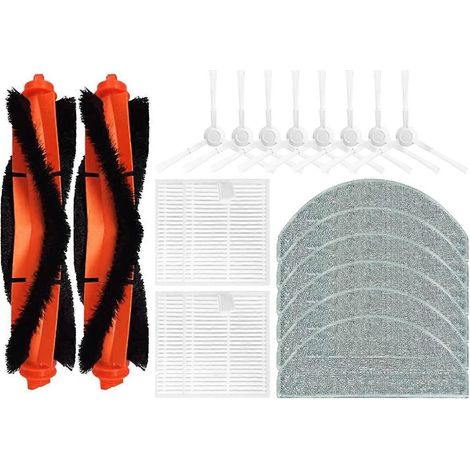 Accessoires pour aspirateurs robots E10, E10C, E12, B112 / 3C Plus et C103 : brosse principale, filtre et serpillière. (1/5)