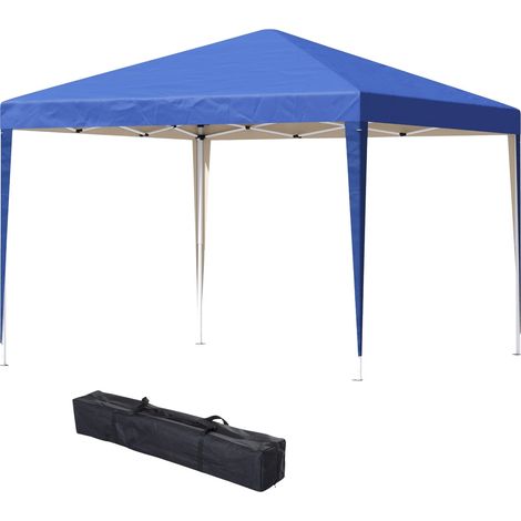 Gazebo de 3x3 m, resistente al agua, estable, plegable, resistente al invierno, protección UV, carpa plegable para fiestas, carpa de jardín con bolsa, cenador de jardín para acampar, jardín, azul