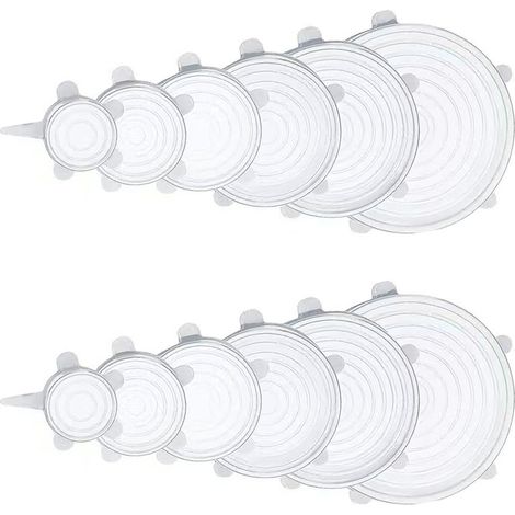 12 Couvercles en silicone, extensibles, réutilisables, pour conservation alimentaire, cuisine (1/5)