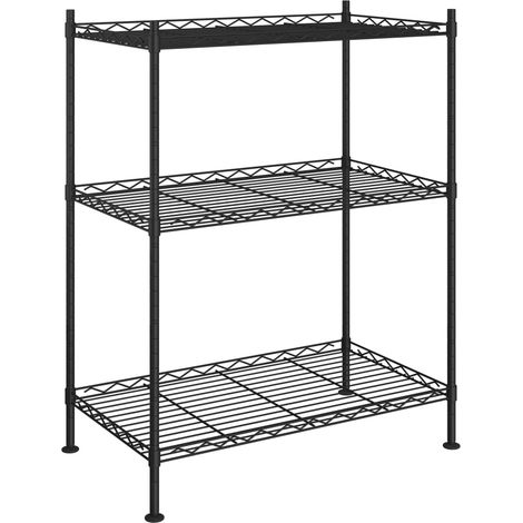 Scaffale portaoggetti a 3 ripiani 60 x 35 x 76 cm 150 kg nero 020045690
