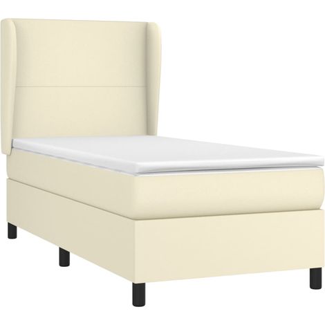 Boxspringbett mit Matratze Creme 80x200 cm Kunstleder vidaXL (1/4)