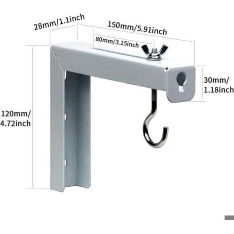 Support mural universel pour écran de projecteur, 1 paire de supports de montage pour écran de projecteur, supports en L, crochets (1/5)