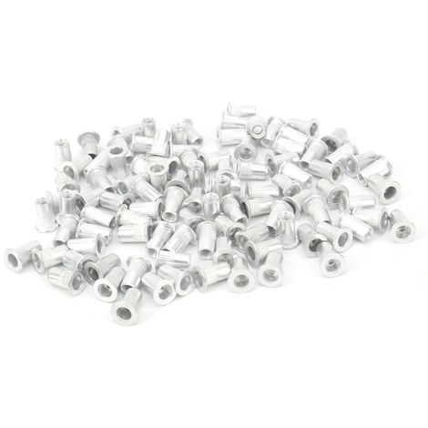 100 Pièces Écrous Rivetés Aluminium Tête Plate Vertical Quincaillerie Accessoires WJ‑30045M4 (1/5)