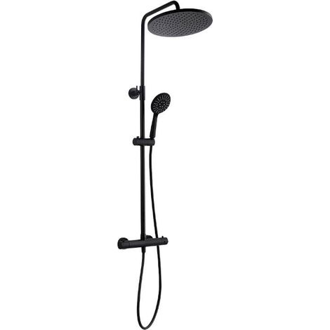 Columna de ducha con grifo termostático boro negro (1/4)