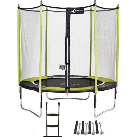 Trampoline KANGUI - JUMPI Ø 244‑250 cm – Enfant – Rebond Dynamique – Échelle & Kit Ancrage – Garantie 5 ans (1/4)